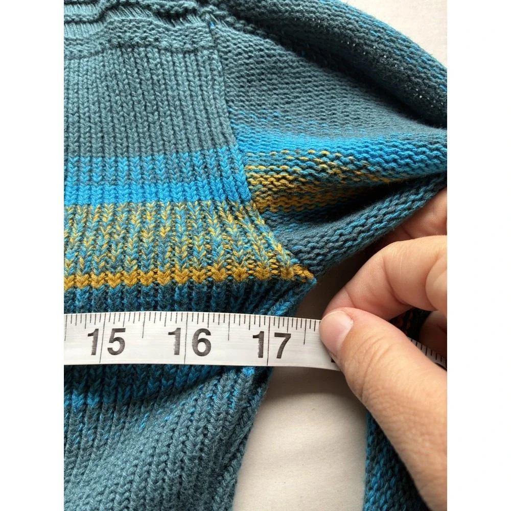 Free People Close To Me Knit Sweater Sz M Striped Bell Sleeve Boho Cotton